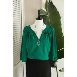 Emerald green blouse